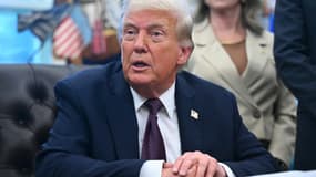 Le président américain Donald Trump, dans le bureau ovale de la Maison Blanche à Washington, DC, le 15 septembre 2025. 