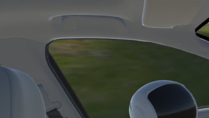 Un robot Asimo au volant pendant l'essai virtuel Un robot Asimo au volant pendant l'essai virtuel