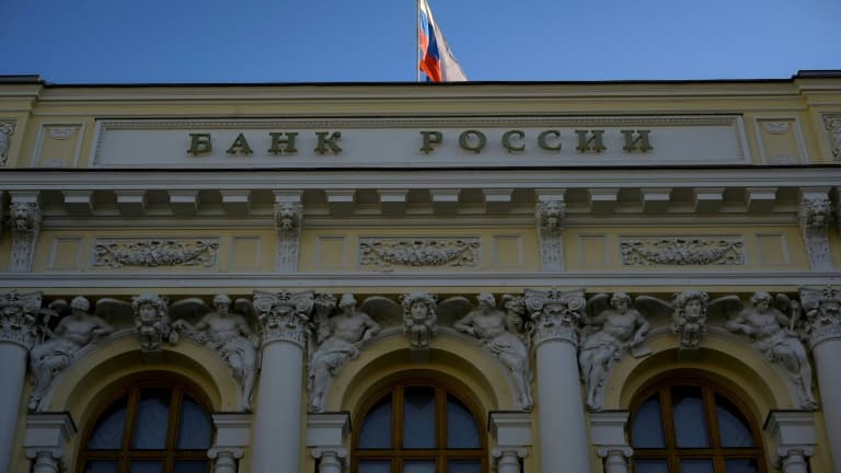 Le siège de la banque centrale russe, le 28 février 2022 à Moscou