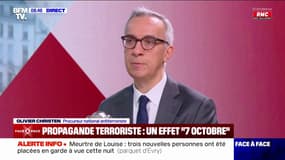 Le procureur national antiterroriste Olivier Christen note "un renforcement des propos antisémites et une recrudescence de l'attrait vers la propagande jihadiste", depuis l'attaque du 7-Octobre