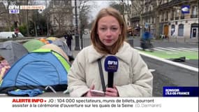Crue de la Seine à Paris: les tentes de personnes sans abri installées autour du pont de Sully évacuées