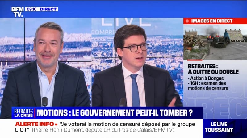 Pierre-Henri Dumont (LR) annonce qu'il votera la motion de censure du groupe Liot pour 