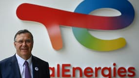 Patrick Pouyanné au siège de TotalÉnergies le 28 mai 2021 à La Défense 