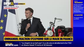 "Ce qu'on a fait depuis 8 ans fonctionne", dit Emmanuel Macron lors de l'exposition Fabriqué en France à l'Elysée
