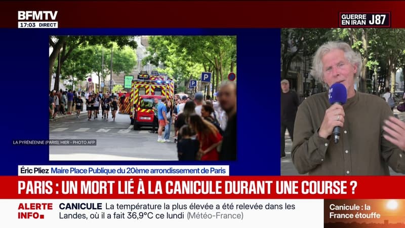 Mort d'un coureur à Paris: "On doit adapter les circuits" face aux fortes chaleurs, indique le maire du 20e arrondissement