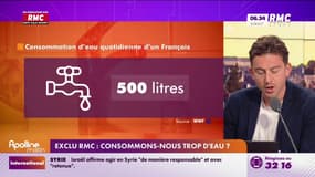 EXCLU RMC - Chaque jour, un Français consomme en moyenne 500 litres d'eau, alerte l'ONG WWF