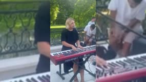 Louane chantant au mariage d'un couple de fans