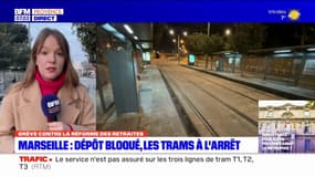 Marseille: les tramways à l'arrêt, un dépôt de la RTM bloqué par des manifestants