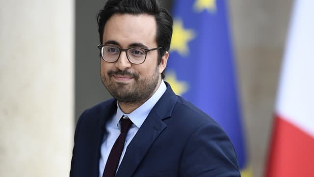 Mounir Mahjoubi le 18 mai 2017 à son arrivée à l'Elysée avant le premier conseil des ministres