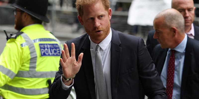 Le prince Harry arrive à la Haute Cour de justice de Londres, le 7 juin 2023