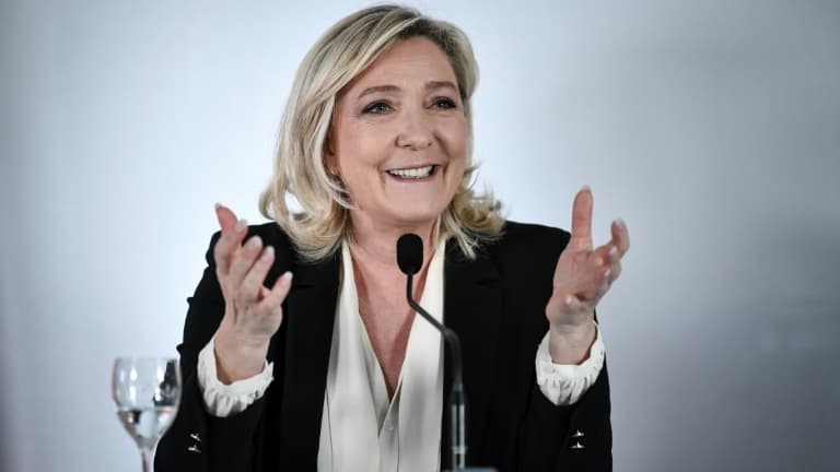 La présidente du Rassemblement national (RN) et candidate à la présidentielle, Marine Le Pen, le 18 janvier 2022 à Paris