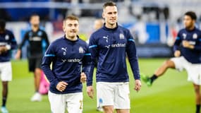 Valentin Rongier et Arek Milik, à Marseille le 10 mars 2022