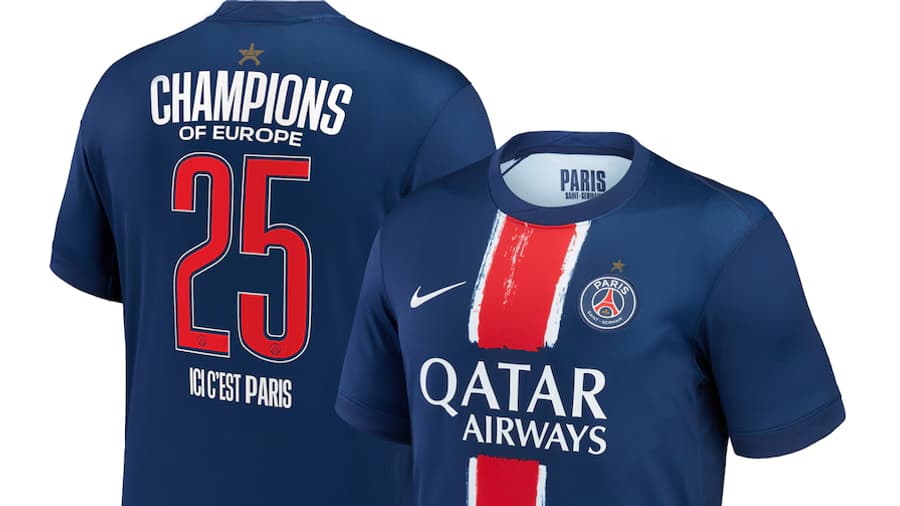 Maillot collector du PSG après sa victoire en Ligue des champions