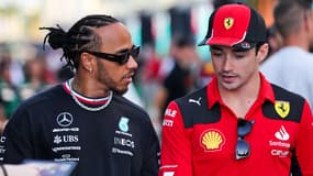 Lewis Hamilton et Charles Leclerc, à Jeddah le 16 mars 2023