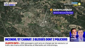 Saint-Cannat: deux policiers et un gendarme blessés dans l'incendie d'une habitation