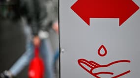 Un distributeur de gel hydroalcoolique en Allemagne (illustration)