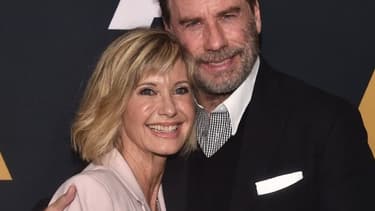Olivia Newton-John et John Travolta à l'anniversaire de Grease à Beverly Hills, le 15 août 2018.