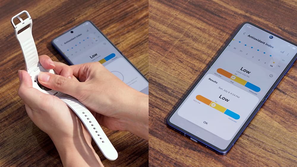 L'indice Antioxydant sur la Galaxy Watch 8.