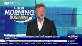 Sébastien Bazin (PDG d'Accor): "(Nous voulons) faire en sorte que 50% des gens qui rentrent dans l'hôtel ne vont pas dormir dans l'hôtel [...] Il faudra accompagner le client en dehors de son séjour"