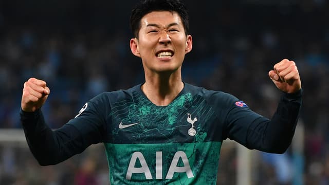 Son Heung-min célèbre la victoire des Spurs contre Man City