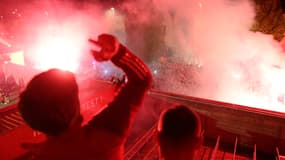 Les joueurs brestois accueillis en héros au stade Francis-Le Blé après la première qualification européenne de l'histoire du club, le 28 avril 2024