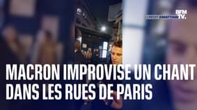 Emmanuel Macron filmed after his speech singing a Pyrenean song in the streets of Paris