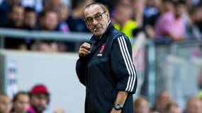 Maurizio Sarri lors de Juve-Atlético, à Stockholm le 10 août 2019