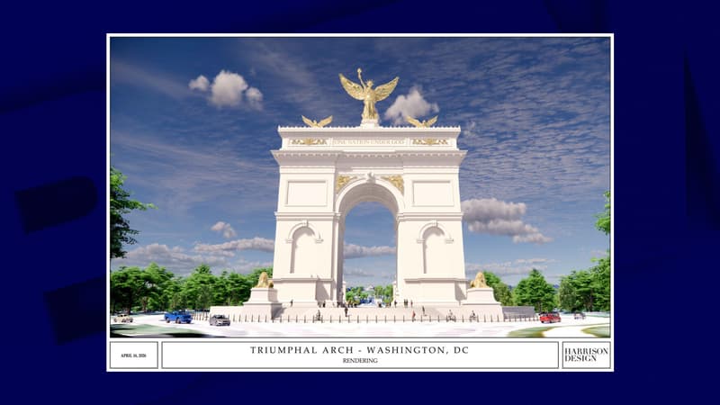 Statues dorées, 76 mètres de hauteur: Donald Trump dévoile les plans de son projet d'arc de triomphe de Donald Trump à Washington