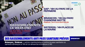 Alpes du Sud: des manifestations anti-pass sanitaire ce week-end