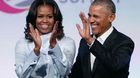 Michelle et Barack Obama le 31 octobre 2017 à Chicago