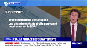 Budget 2025: les départements de droite menacent de suspendre le versement du RSA