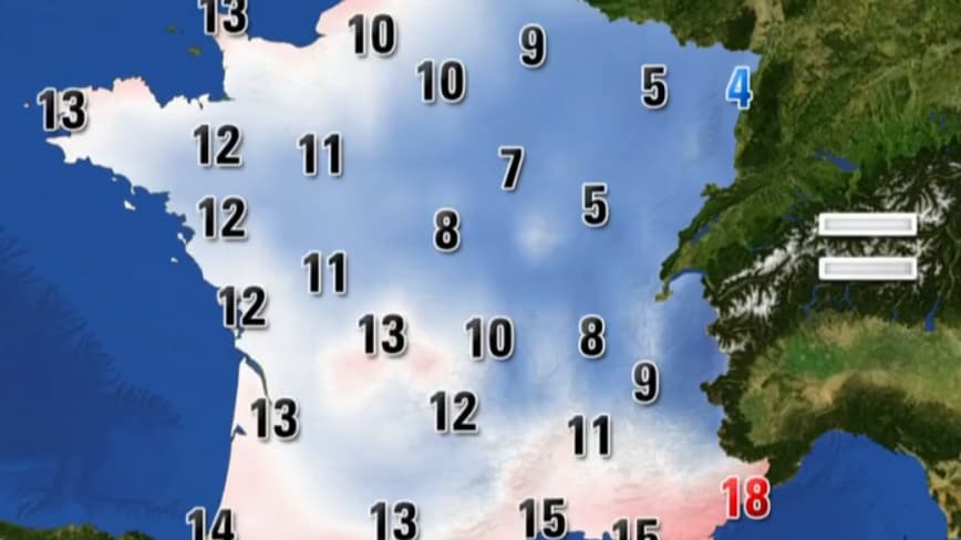 Les températures de ce jeudi 16 novembre dans l'après-midi
