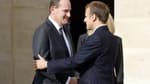 Emmanuel Macron et son Premier ministre Jean Castex lors de l'hommage rendu à Hubert Germain aux Invalides à Paris, le 15 octobre 2021