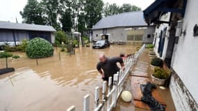 Quartier inondé à Adé près de Tarbes, le 3 juin 2018