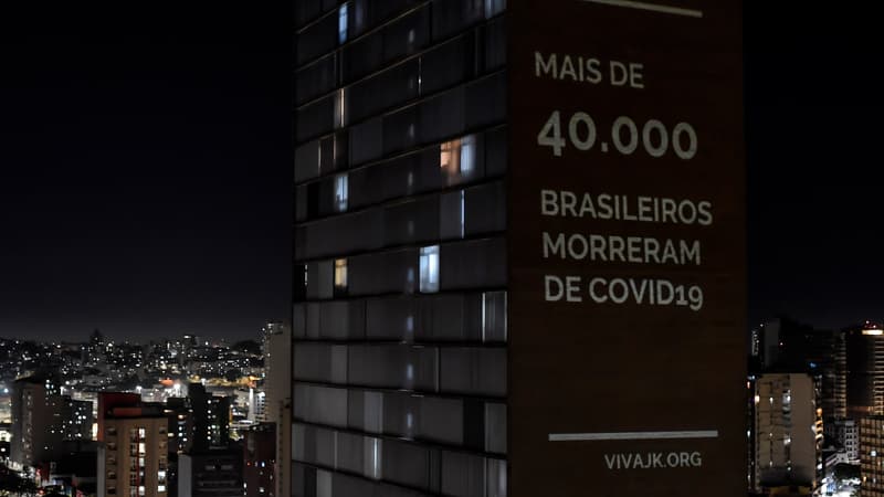 Projection sur un immeuble de Belo Horizonte.