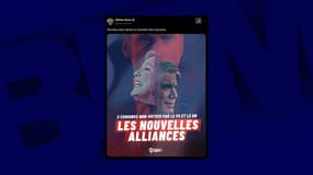 L'affiche pour laquelle le premier secrétaire du Parti socialiste Olivier Faure exige des excuses, le 5 février 2025.