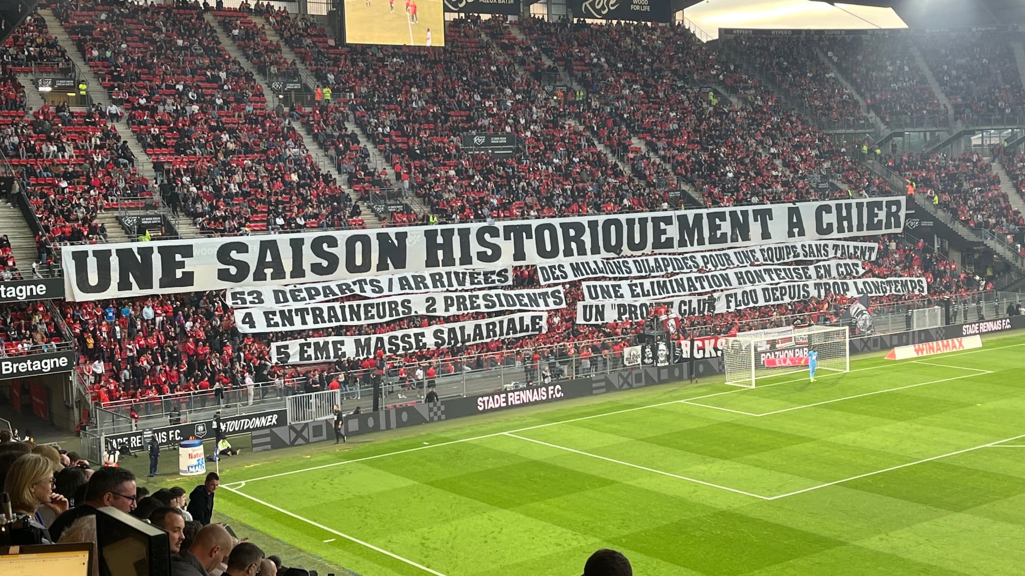 Les banderoles à Rennes, le 10 mai 2025. Les banderoles à Rennes, le 10 mai 2025.