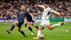 Jude Bellingham avec le Real Madrid contre le Manchester City de Bernardo Silva en Ligue des champions, le 9 avril 2024