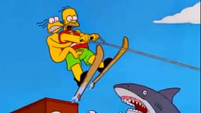 Homer Simpson et le faux personnage Gumbly