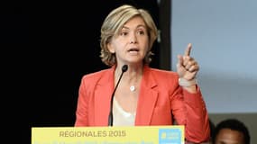 Valérie Pécresse en meeting pour les élections régionales, le 11 avril 2015