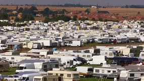 150 familles de gens du voyage se sont installées sur un terrain de foot de la commune de Guérande, en Loire-Atlantique (photo d'archives).