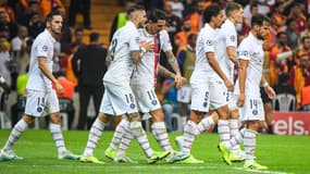 Mauro Icardi avec Angel Di Maria lors de PSG-Galatasaray, le 1er octobre 2019