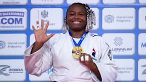 Romane Dicko lors des Championnats d'Europe de judo le 26 avril 2025