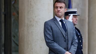 Le président de la République Emmanuel Macron le 13 décembre 2023 au palais de l'Élysée (Paris).