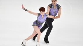 Les patineurs fançais Evgeniia Lopareva et Geoffrey Brissaud le 31 janver 2025 aux Championnats d'Europe à Tallinn