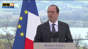 François Hollande lors de son discours à Izieu ce lundi.
