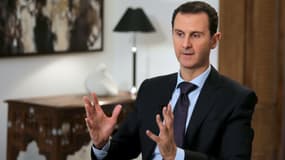 Bachar al-Assad, le 11 février 2016, à Damas, en Syrie. 