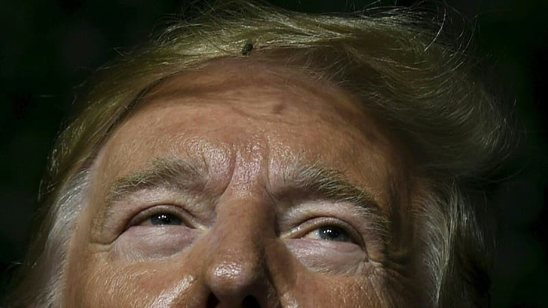Donald Trump durant un discours à une cérémonie de commémoration, le 30 juillet