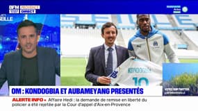 OM: Geoffrey Kondogbia et Pierre-Emerick Aubameyang présentés à la presse