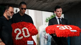 Virgil Van Dijk et Andrew Robertson aux funérailles de leur équipier Diogo Jota, le 5 juillet 2025